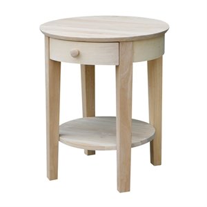 International Concepts Solid Wood Philips End Table - Natural Unfinished