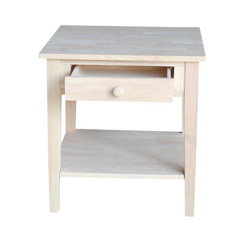 International Concepts Spencer End Table  Unfinished