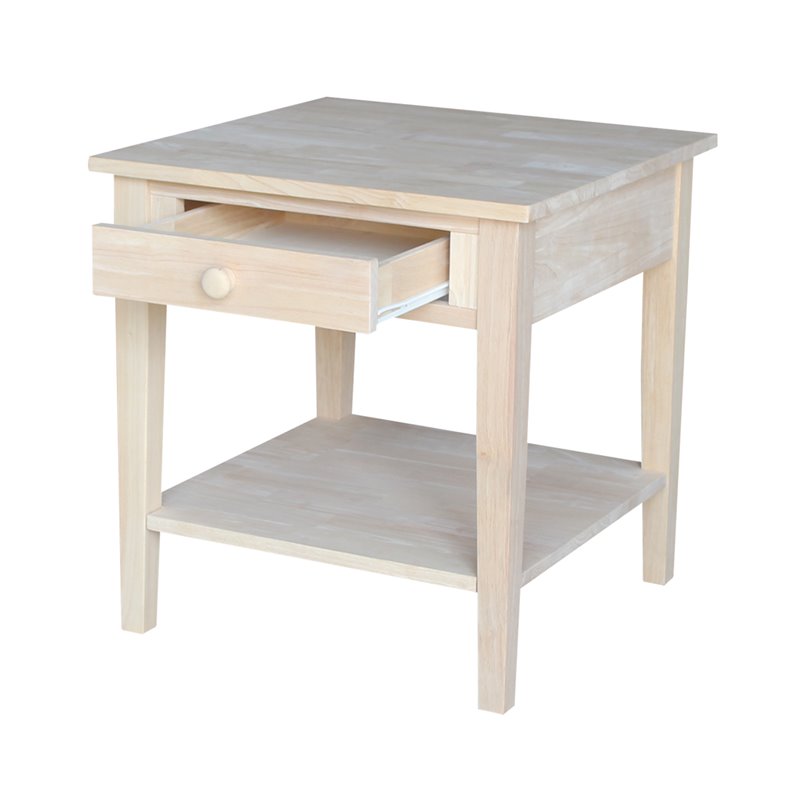 International Concepts Spencer End Table  Unfinished
