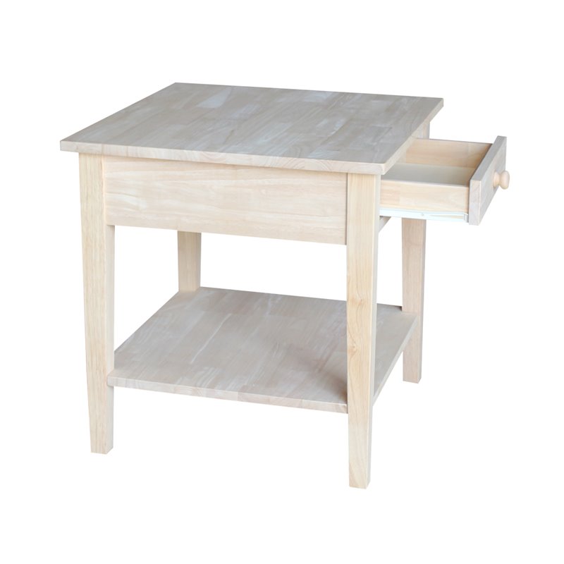 International Concepts Spencer End Table  Unfinished