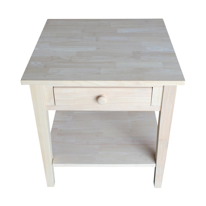 International Concepts Spencer End Table  Unfinished