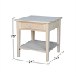 International Concepts Spencer End Table  Unfinished