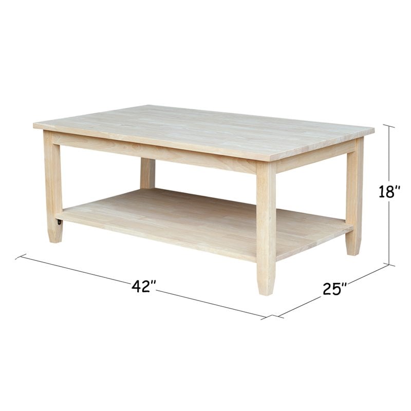 International Concepts Solano Coffee Table  Unfinished