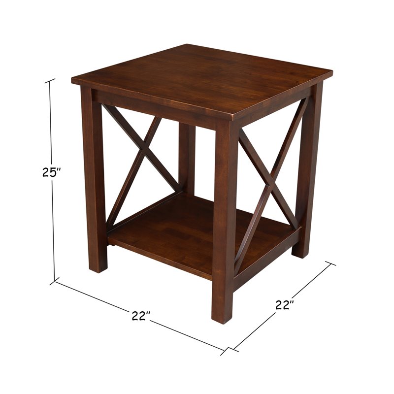 International Concepts Hampton End Table  Espresso