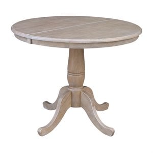 36&quot Round Top Pedestal Table With 12&quot Leaf - 29.3&quotH - Dining Height