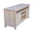 International Concepts Entertainment Solid Wood TV Stand with 2 Doors-Unfinished