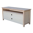 International Concepts Entertainment Solid Wood TV Stand with 2 Doors-Unfinished