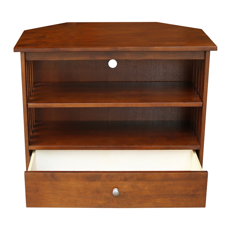International Concepts Mission Corner TV Stand in Brown