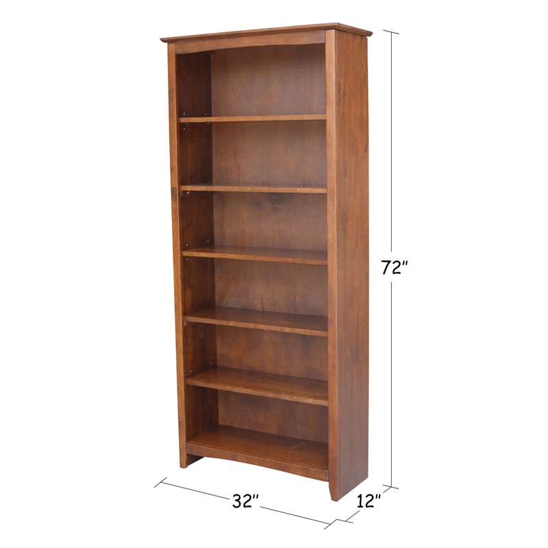 International Concepts Solid Wood Shaker Bookcase - 72