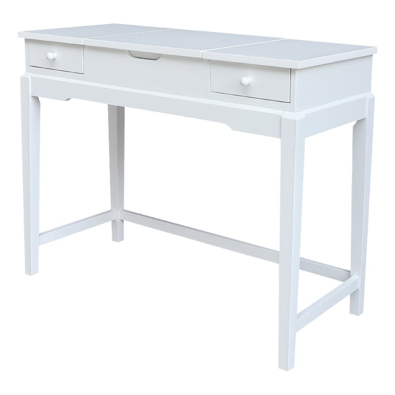 International Concepts Solid Wood Vanity Table  in White