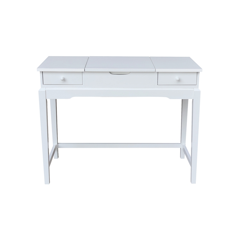 International Concepts Solid Wood Vanity Table  in White