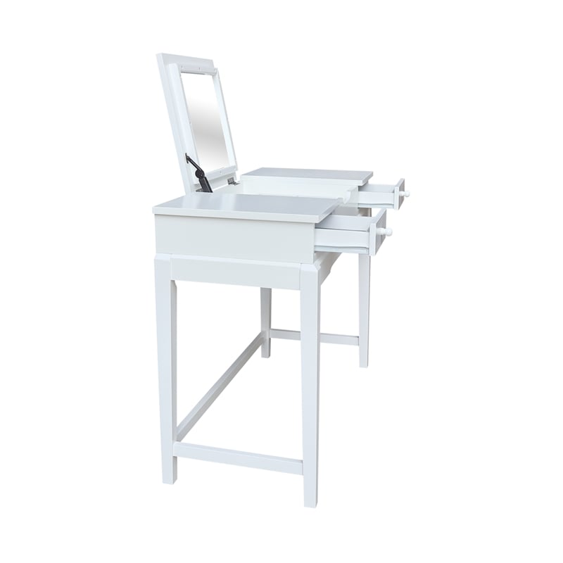 International Concepts Solid Wood Vanity Table  in White