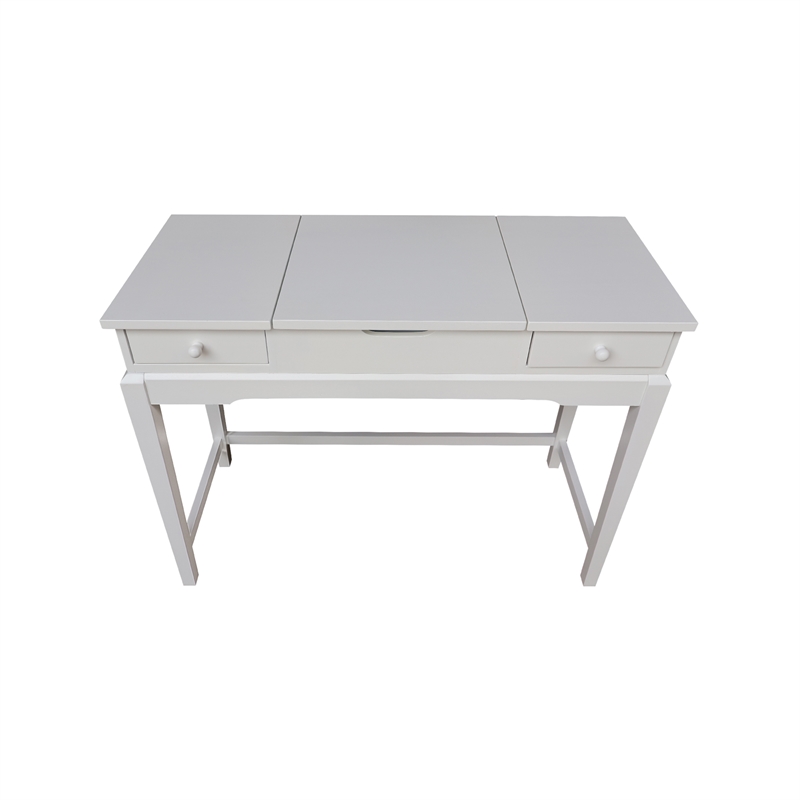 International Concepts Solid Wood Vanity Table  in White