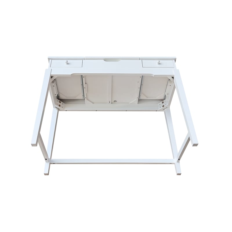 International Concepts Solid Wood Vanity Table  in White