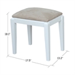 International Concepts Solid Wood Vanity Table With Bench in White