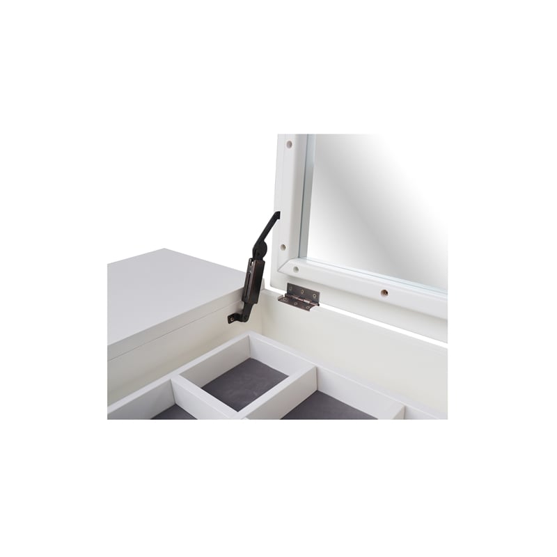 International Concepts Solid Wood Vanity Table With Bench in White