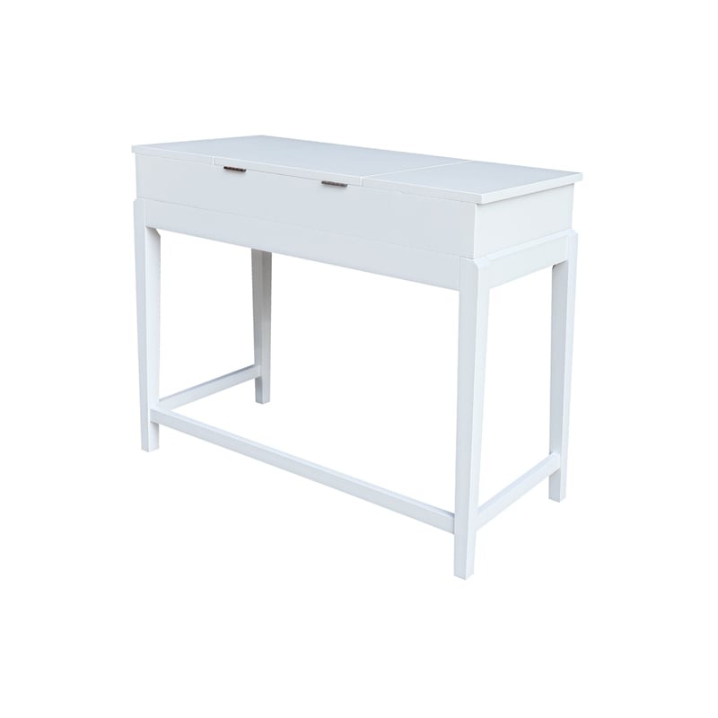 International Concepts Solid Wood Vanity Table With Bench in White