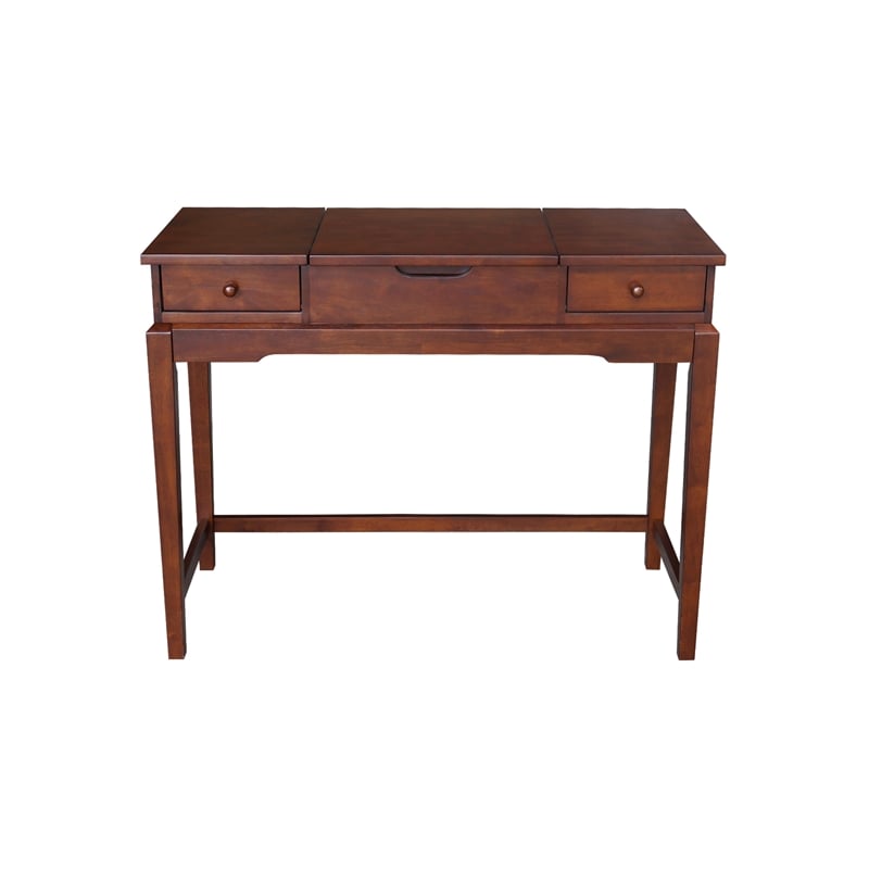 International Concepts Solid Wood Vanity Table in Espresso