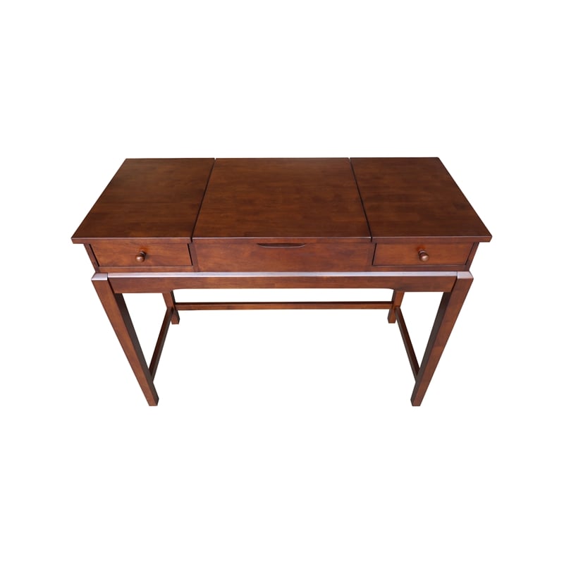 International Concepts Solid Wood Vanity Table in Espresso