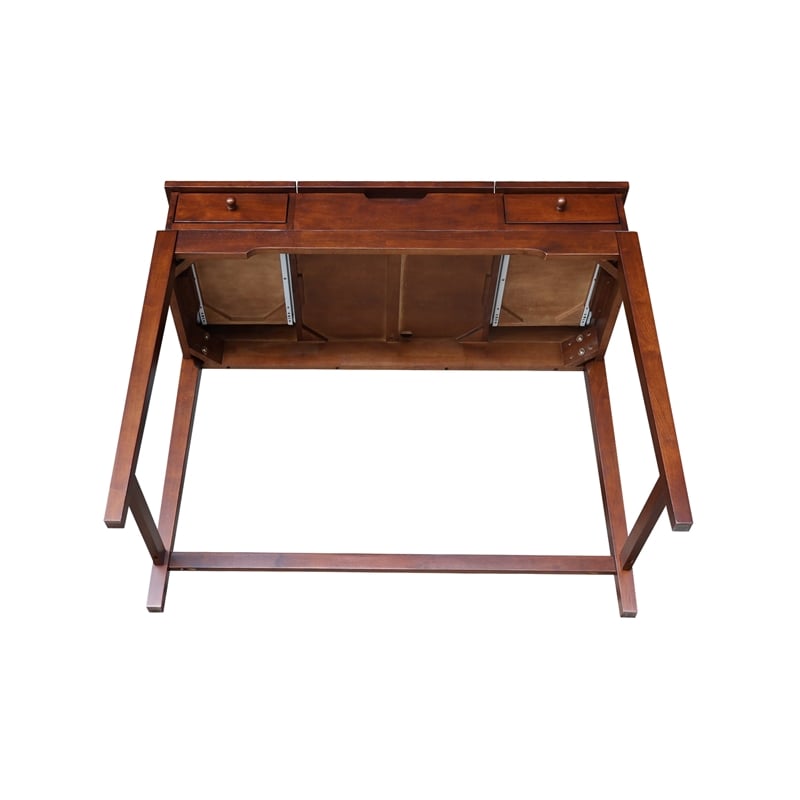 International Concepts Solid Wood Vanity Table in Espresso