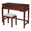International Coincepts Solid Wood Vanity Table With Bench in Espresso