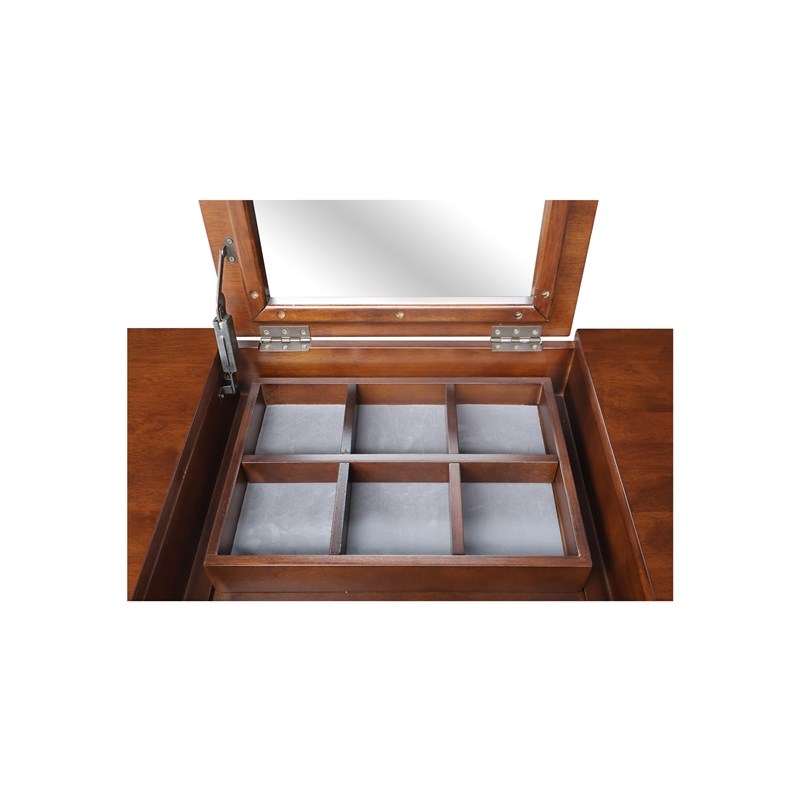 International Coincepts Solid Wood Vanity Table With Bench in Espresso