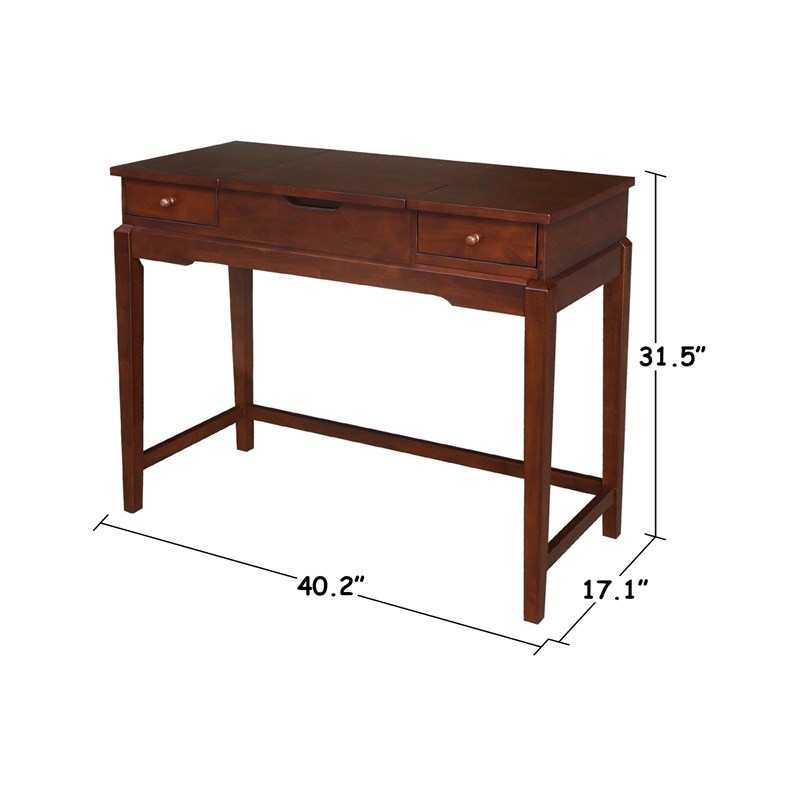 International Coincepts Solid Wood Vanity Table With Bench in Espresso