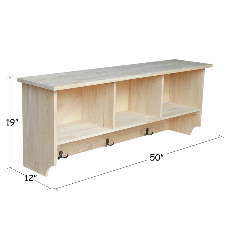 International Concepts Wall Shelf Unit with Storage