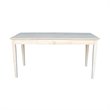 International Concepts Unfinished Solid Wood Writing Desk With Drawer