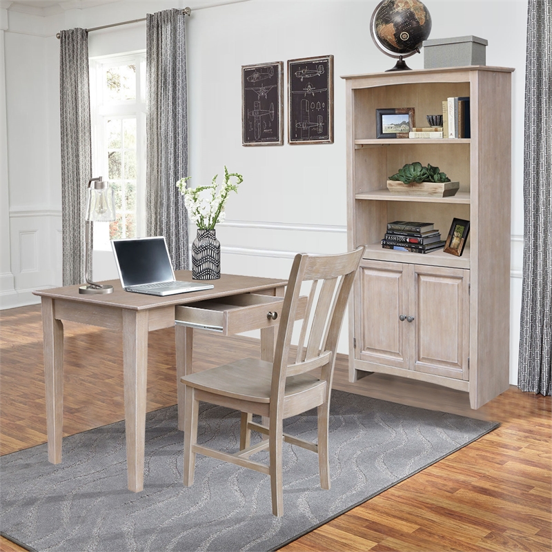 International Concepts Desk With Drawer - Small Size And Chair