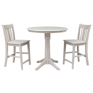 36&quot Round Extension Dining Table 34.9&quotH With 2 San Remo Counter height Stools