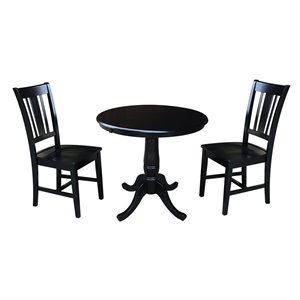 International Concepts 36&quot Round Extension Dining Table With 2 San Remo Chairs