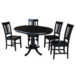 International Concepts 36&quot Round Extension Dining Table With 2 San Remo Chairs