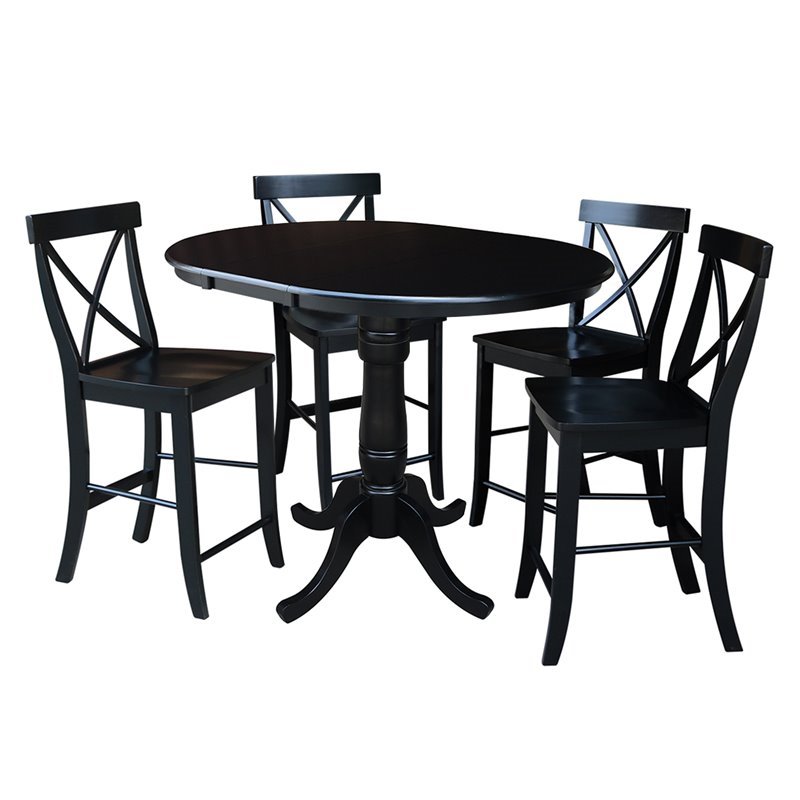 36 Round Extension Dining Table 35 3 H, What Height Stool For 36 Table