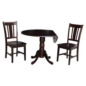 International Concepts 42&quot Dual Drop Leaf Table With 2 San Remo Chairs