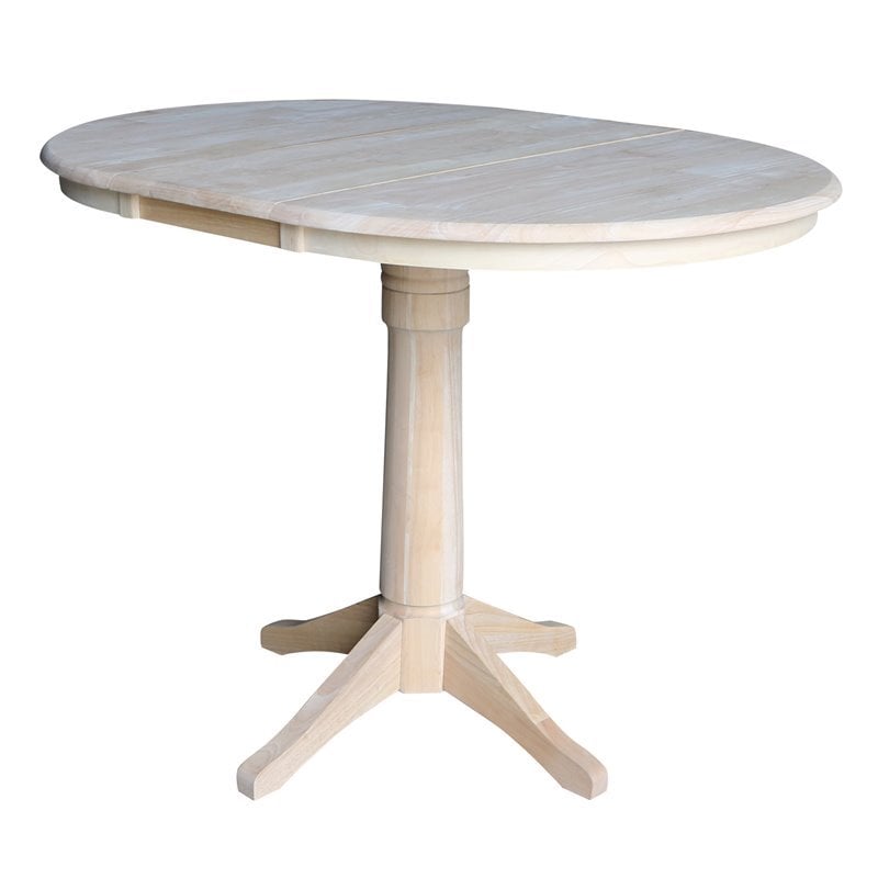 36 Round Top Pedestal Table With 12 Leaf 34 9H Dining Or Counter   1955568 L 