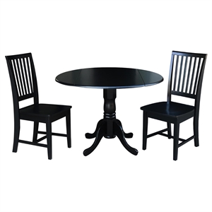 International Concepts 42&quot Dual Drop Leaf Table With 2 Mission Chairs