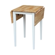 International Concepts Small Dropleaf Table in White and Natural