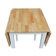 International Concepts Small Dropleaf Table in White and Natural