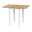 International Concepts Small Dropleaf Table in White and Natural