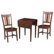 Small Wood Espresso Dual Drop Leaf Table With 2 San Remo Chairs in Espresso