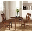 Small Wood Espresso Dual Drop Leaf Table With 2 San Remo Chairs in Espresso