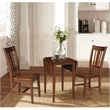 Small Wood Espresso Dual Drop Leaf Table With 2 San Remo Chairs in Espresso