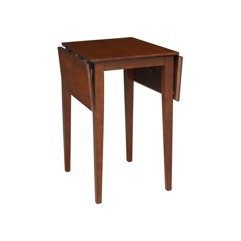 Small Wood Espresso Dual Drop Leaf Table With 2 San Remo Chairs in Espresso