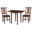 Small Wood Espresso Dual Drop Leaf Table With 2 San Remo Chairs in Espresso