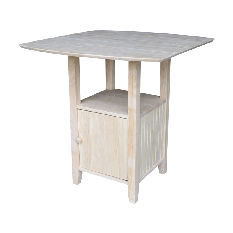 International Concepts Dual Drop Leaf Bistro Table - Bar Height - With Storage