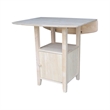 International Concepts Dual Drop Leaf Bistro Table - Bar Height - With Storage