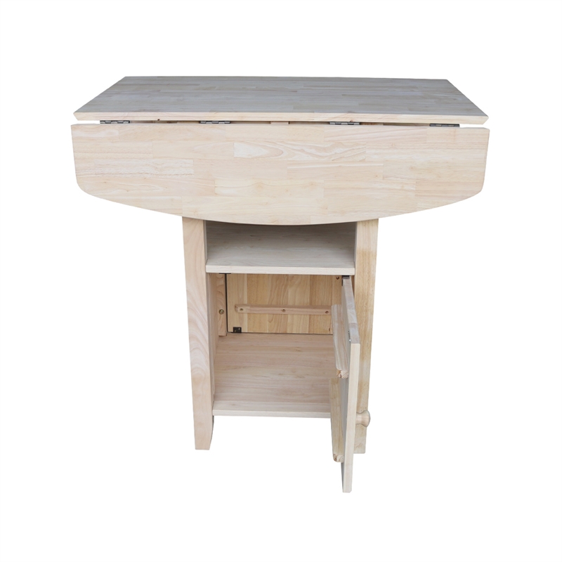 International Concepts Dual Drop Leaf Bistro Table - Bar Height - With Storage