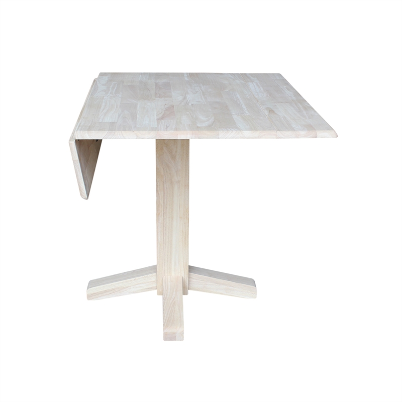 International Concepts Solid Wood Dual Drop Leaf Dining Table - Unfinished