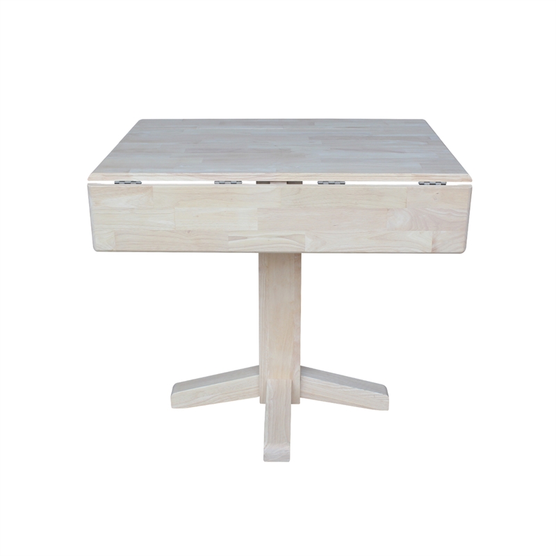 International Concepts Solid Wood Dual Drop Leaf Dining Table - Unfinished